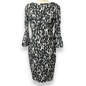 Calvin Klein Black & White Animal Print Dress Size 4